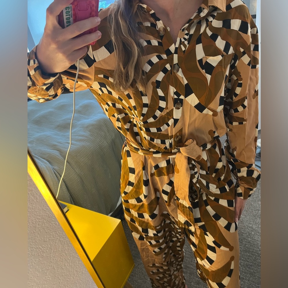 FARM Rio Bananada Jumpsuit in Black and Tan - Picture 10 of 11